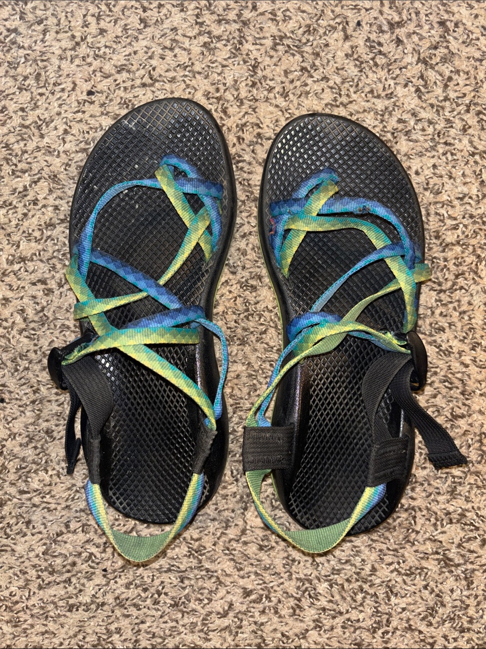 Chaco Sandals Blue and Green. Size W9